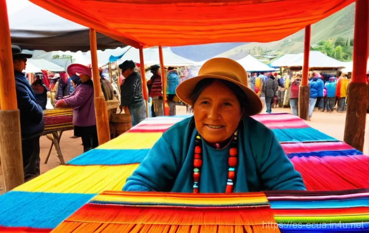 에콰도르에서 예술 시장과 갤러리 방문 - Cuenca's Artisan Soul**
"An immersive scene at a bustling artisan market in Cuenca, filled with the ...