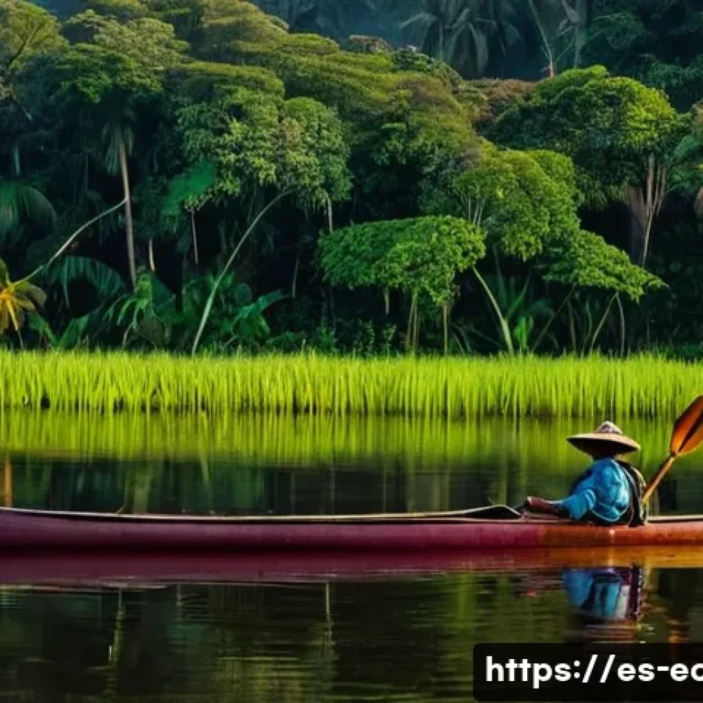 에콰도르 아마존 원주민 체험 - **Prompt 1: Amazonian River Sunrise Journey**
A wide-angle, breathtaking shot of the Ecuadorian ...